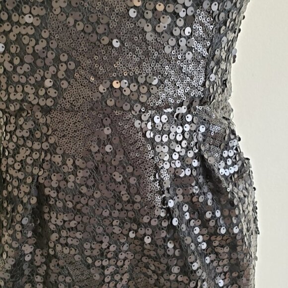 𝅺BCBGMAXAZRIA Lilac Carole Sequin Cocktail Mini Dress, Size 4P - Picture 2 of 8